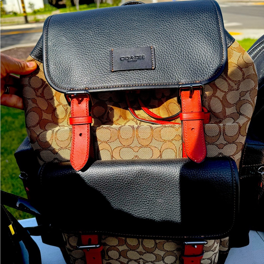 Coach Black and Brown Men's Backpack